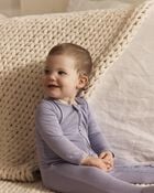 Baby Girl Zip-Up PurelySoft Sleep & Play Pajamas, image 2 of 6 slides