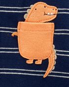Baby Dinosaur 2-Way Zip Cotton Sleep & Play Pajamas, image 2 of 4 slides