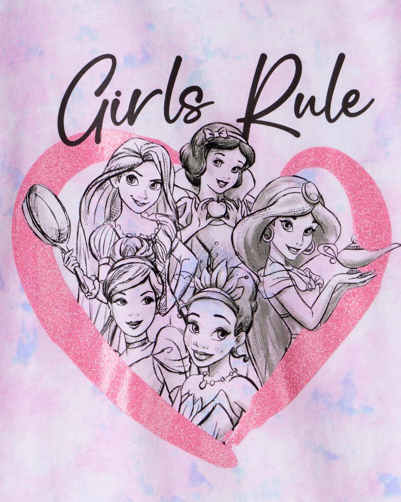 Kid Disney© Princess Girls Rule Tie-Dye Short-Sleeve Graphic Tee - Purple/Pink, image 2 of 2 slides