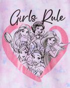 Kid Disney© Princess Girls Rule Tie-Dye Short-Sleeve Graphic Tee - Purple/Pink, image 2 of 2 slides