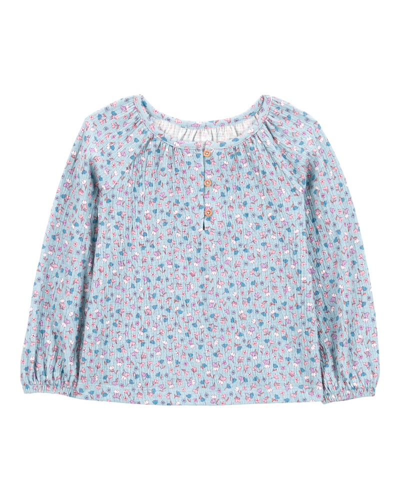 Toddler Floral Gauze Long-Sleeve Top - Floral, image 1 of 3 slides