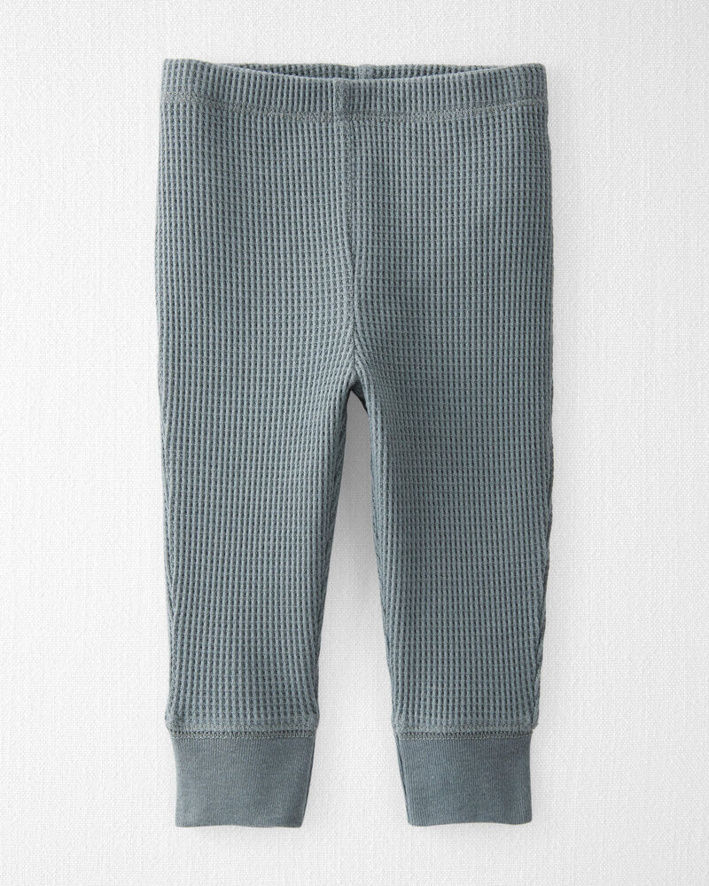 Baby Waffle Knit Set Made with Organic Cotton in Aqua Slate, image 3 of 5 slides