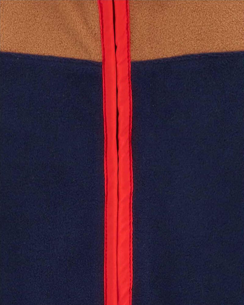 Baby Colorblock Zip-Up Fleece Jumpsuit, image 2 of 3 slides