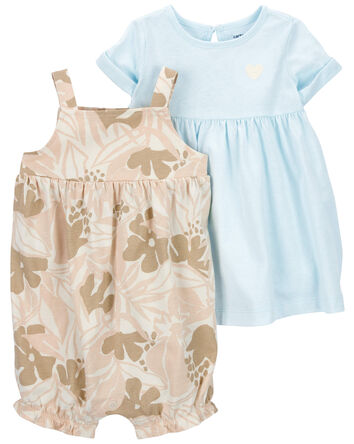 Baby 3-Piece Dress & Romper Set, 