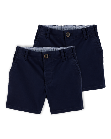 Toddler Boy 2-Pack Stretch Chino Uniform Shorts - Navy, 