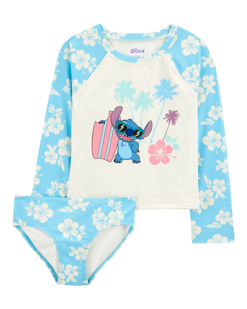 Kid Disney© Lilo & Stitch 2-Piece Rashguard Swimsuit Set - Blue, image 1 of 2 slides