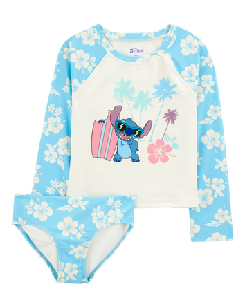 Kid Disney© Lilo & Stitch 2-Piece Rashguard Swimsuit Set - Blue, 