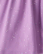 Kid 2-Piece Glitter Cat Tee & Tulle Tutu Skort Set - Black/Purple, image 5 of 6 slides