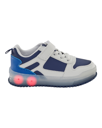 Toddler Light-Up Casual Sneakers - White/Navy, 
