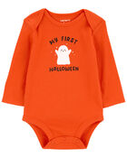 Orange "My First Halloween" Ghost Bodysuit, image 1 of 3 slides