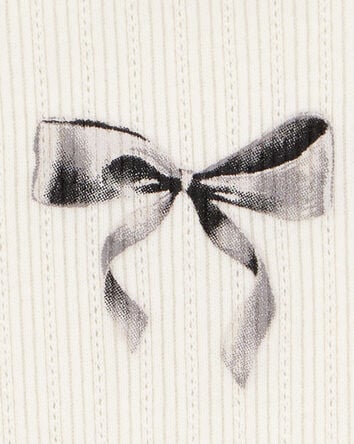 Kid Bow Pointelle Baby Tee - White, 