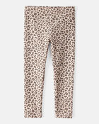 Toddler Girl Cotton Leopard Stretch Leggings - Brown, image 1 of 4 slides