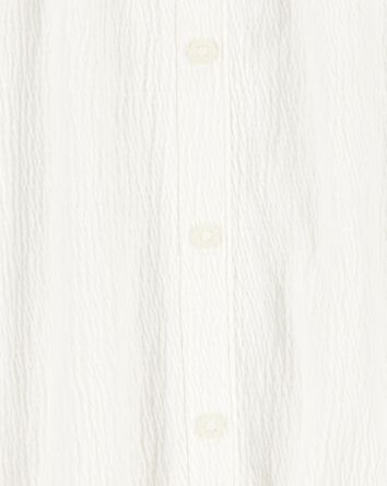 Kid Short-Sleeve Solid Fashion Top - Ivory, 