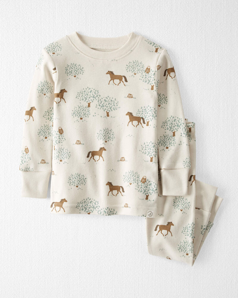 Baby Organic Cotton Pajamas Set in Wild Horses, image 1 of 5 slides