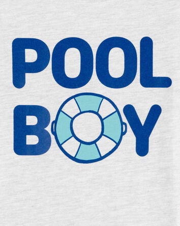 Toddler Pool Boy Short-Sleeve Graphic Tee - Grey, 