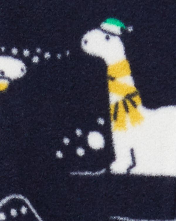 Navy Baby 1Piece Dinosaur Fleece Footie Pajamas