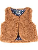 Brown - Baby Twill Lined Sherpa Vest