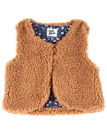 Baby Twill Lined Sherpa Vest, 