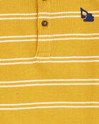 Toddler 2-Piece Striped Henley Tee & Canvas Pant Set, image 3 of 4 slides
