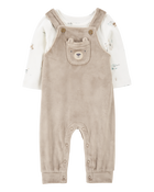 Baby 2-Piece Bear Long-Sleeve Tee & Coverall Set, image 1 of 6 slides
