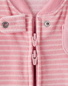 Baby Bunny Striped Long-Sleeve Wearable Blanket - Pink, image 3 of 4 slides