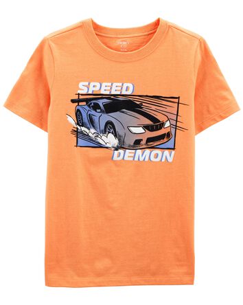 Kid Speed Demon Race Car Graphic Tee, 