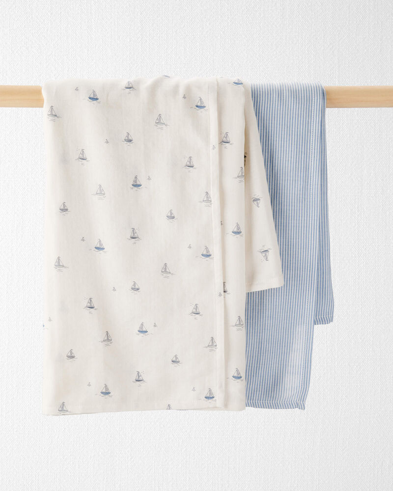 Baby 2-Pack Organic Cotton Muslin Swaddle Blankets, image 1 of 2 slides