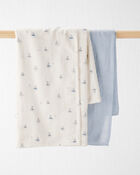 Baby 2-Pack Organic Cotton Muslin Swaddle Blankets, image 1 of 2 slides