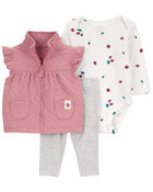 Baby 3-Piece Quilted Little Vest Set, image 1 of 4 slides