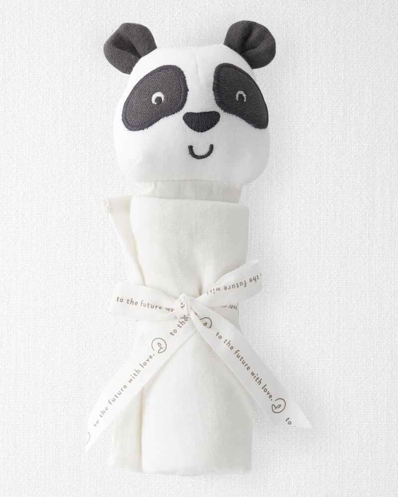 Baby Cotton Muslin Panda Lovey, image 2 of 3 slides