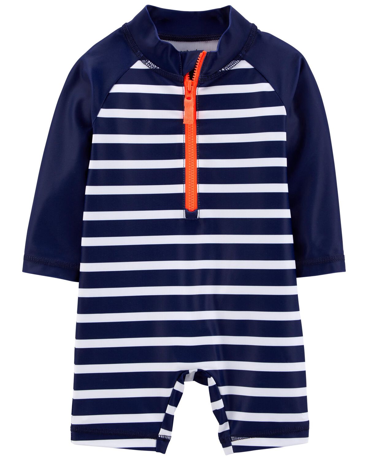 Navy Baby 1Piece Striped Rashguard