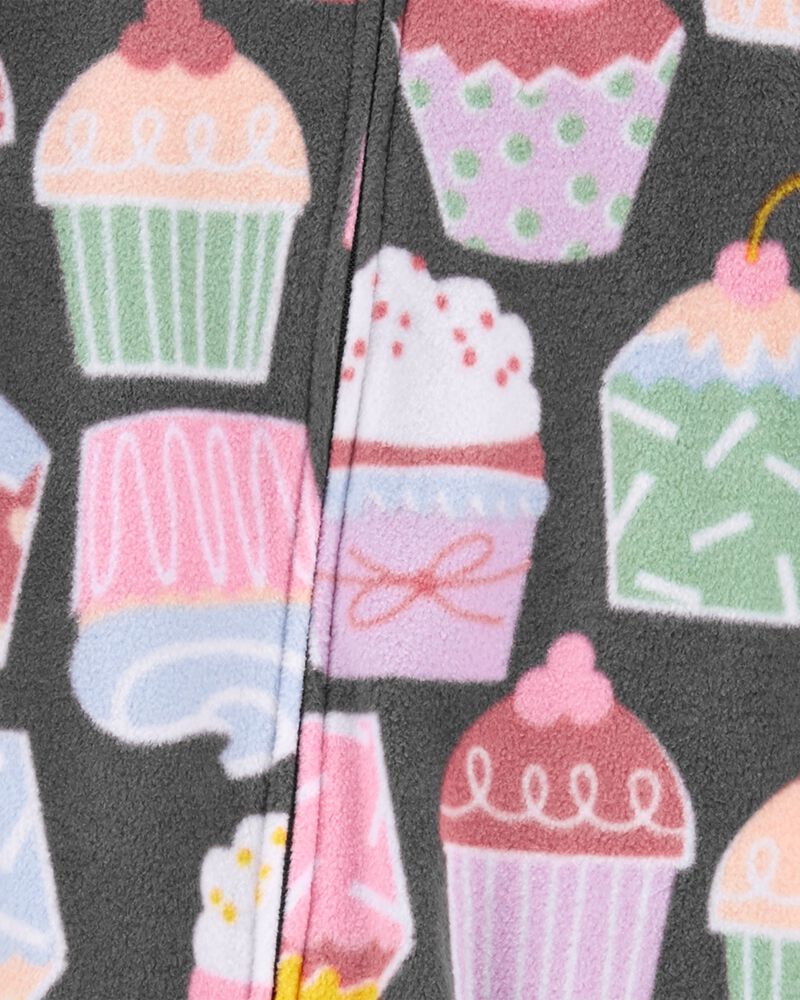 Baby 1-Piece Cupcake Fleece Footie Pajamas, image 2 of 4 slides
