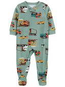 Green - Toddler 1-Piece Construction Loose Fit Footie Pajamas