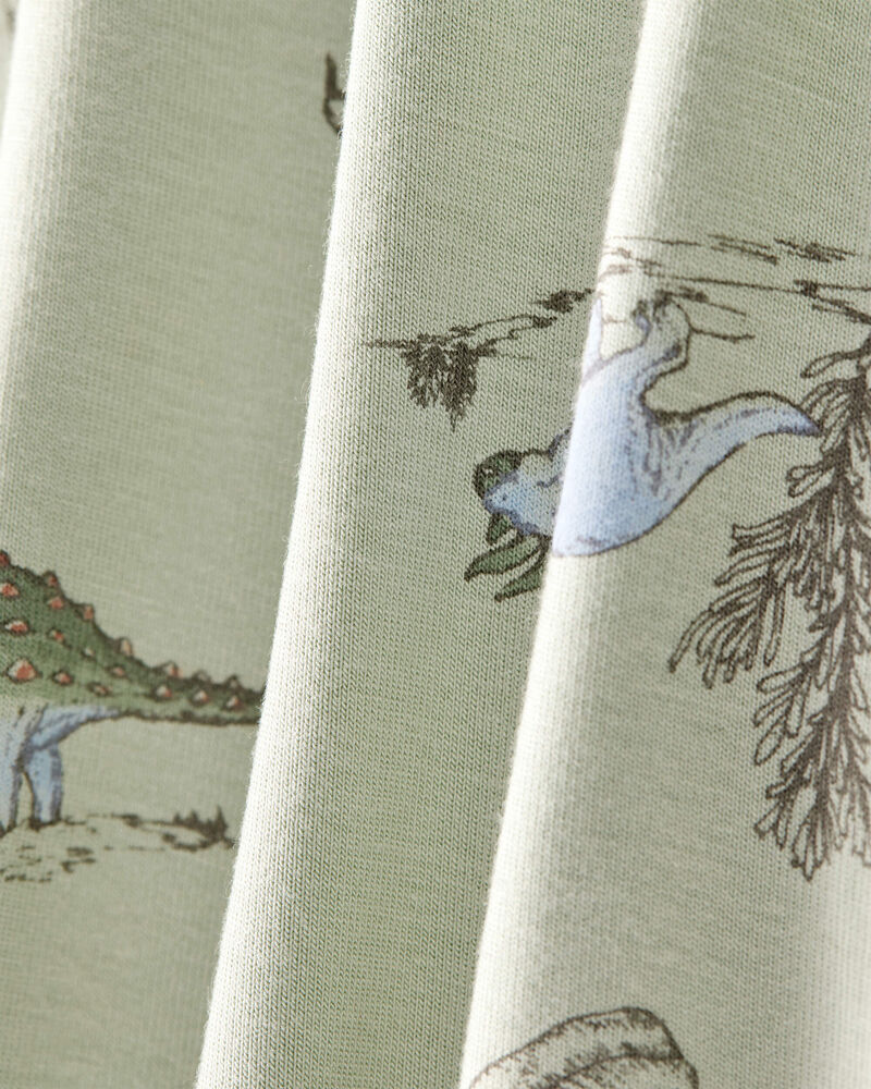 Baby Boy Dinosaur Print PurelySoft Long-Sleeve Sleep & Play - Green, image 6 of 8 slides