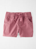 Dark Blush - Toddler Organic Cotton Drawstring Shorts in Dark Blush