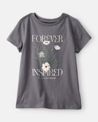 Girls Wildflower Short-Sleeve Graphic Tee - Grey, image 1 of 3 slides