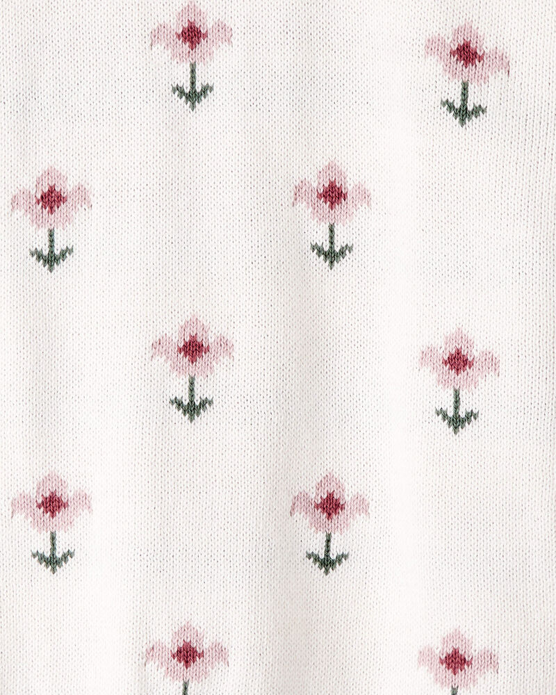 Toddler Organic Cotton Sweater Knit in Wildflower Maze Print, image 3 of 5 slides