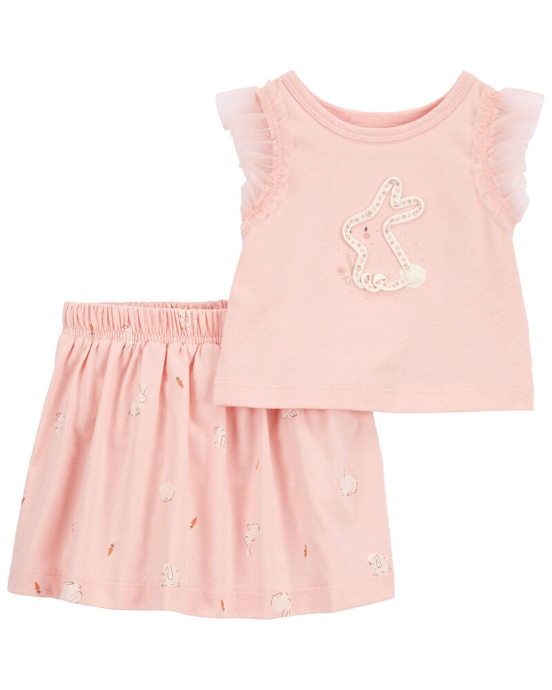 2-Piece Bunny Top & Skort Set, image 1 of 4 slides