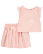2-Piece Bunny Top & Skort Set, image 1 of 4 slides