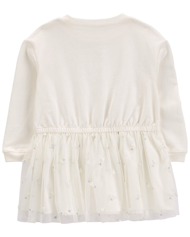 Toddler Glitter Long-Sleeve Cotton Dress, image 2 of 4 slides
