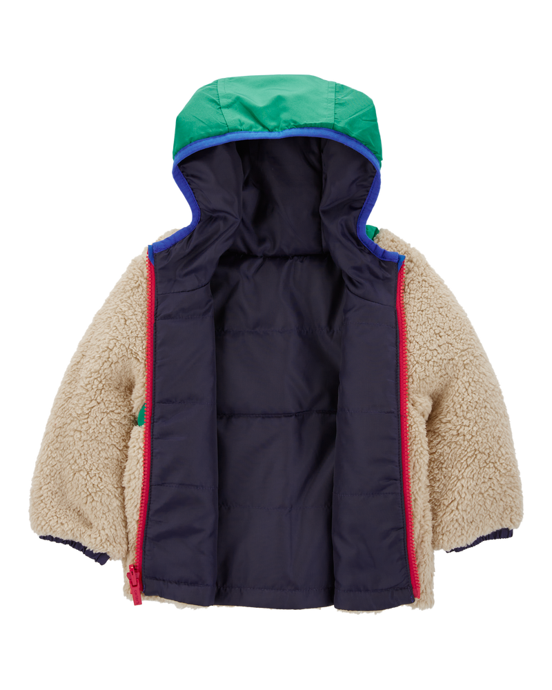 Baby Colorblock Faux Sherpa Mid-Weight Jacket, image 2 of 4 slides