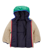 Baby Colorblock Faux Sherpa Mid-Weight Jacket, image 2 of 4 slides
