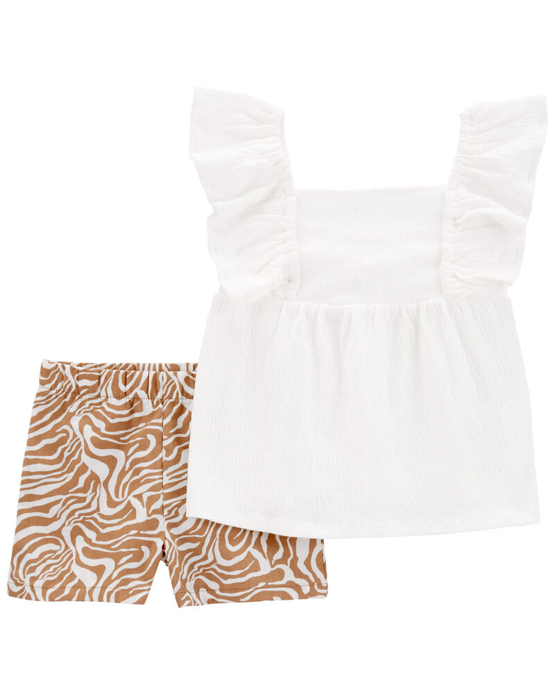 Toddler 2-Piece Crinkle Jersey Top & Pull-On Shorts, image 1 of 2 slides