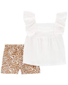 Toddler 2-Piece Crinkle Jersey Top & Pull-On Shorts, image 1 of 2 slides