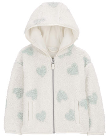 Toddler Heart Zip-Up Sherpa Hoodie, 