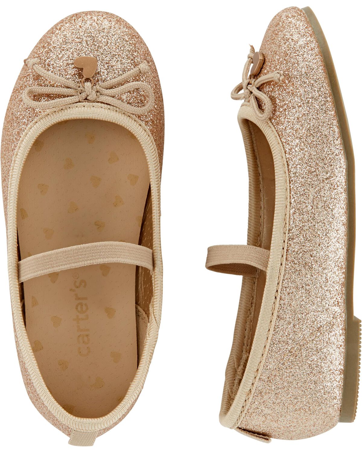 Gold Toddler Glitter Ballet Flats