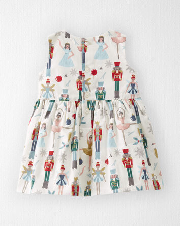 Baby Girl Organic Cotton Dress in Nutcracker Print, 