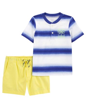 Toddler 2-Piece Henley & Pull-On Shorts Set, 