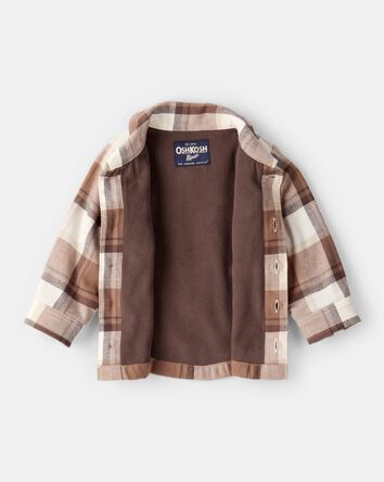 Baby Boy Flannel Long-Sleeve Jacket - Brown, 