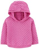 Baby Hooded Sweater Knit Top, image 1 of 3 slides